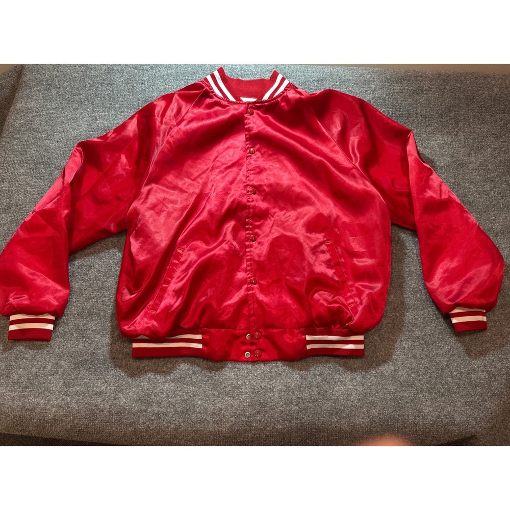 Vintage Hales Corners Speedway Racing Jacket Salus XL Made USA Red Nylon